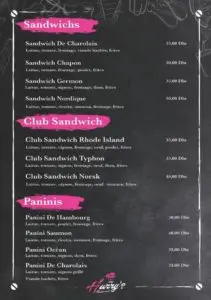 Les menus · 2