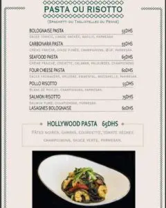 Hollywood Kenitra Menu Restaurant 2 1