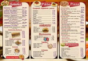 Les menus · 2