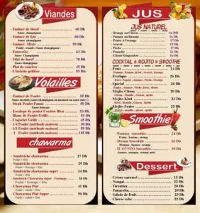 Les menus · 3