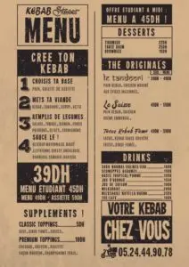 Les menus · 1