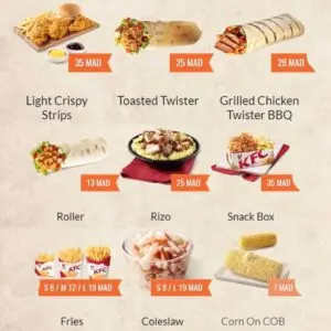 menu kfc ville 1 min