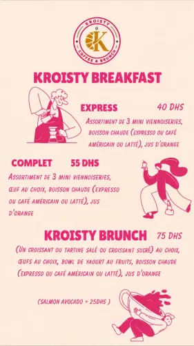 Menu de Kroisty à Casablanca