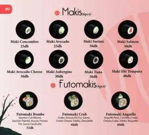 kyoto sushi menu restaurant asiatique casablanca agadir 9