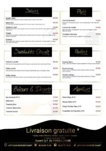 Menu L'Artisan du burger Rabat March 2024 302309-700600