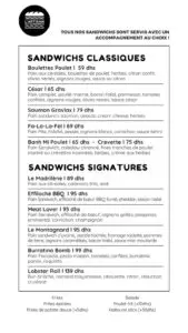 menu lartisant du sandwich restaurant a casablanca 4