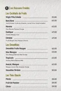Menu L'Artiste Nador June 2023 105320-535700