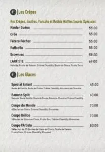 Menu L'Artiste Nador June 2023 085320-791500