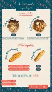 Menu L’entrecôte in your baguette Casablanca August 2023 142217-202100