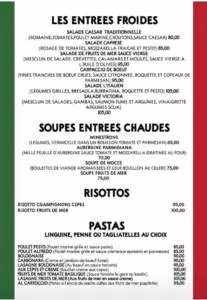 Menu L'italien Fes June 2023 295209