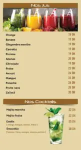 Menu La baget chef marrakech mai 2023 3