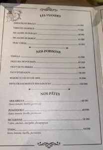 Menu La casa Mohammedia