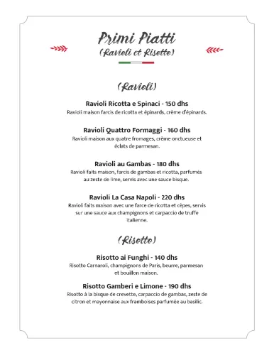 Menu de La Casa Napoli à Marrakech — page 11