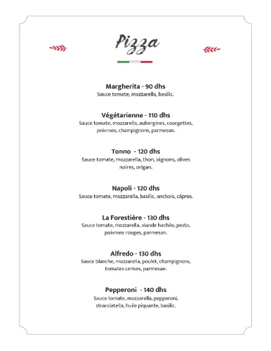 Menu de La Casa Napoli à Marrakech — page 13