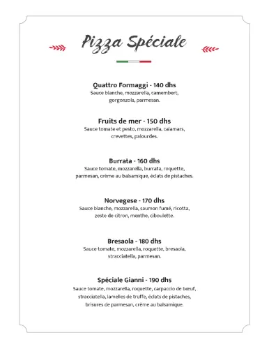 Menu de La Casa Napoli à Marrakech — page 14