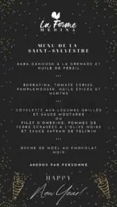 Menu La Ferme Medina Marrakech December 2023 271910-384900