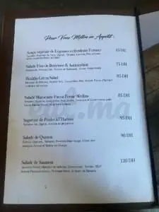 Menu La Ferme Medina Marrakech December 2023 281910-518500
