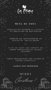 Menu La Ferme Medina Marrakech December 2023 261910-915700