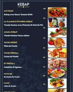 La Flamme dIstanbul Casablanca Menu 1