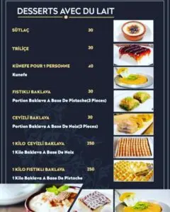 La Flamme dIstanbul Casablanca Menu 2