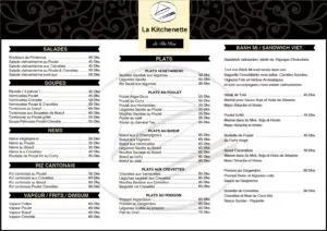 La Kitchenette de Thi Hue Casablanca Menu