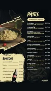 menu la madre restaurant a casablanca 9