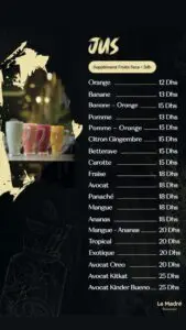 menu la madre restaurant a casablanca 3