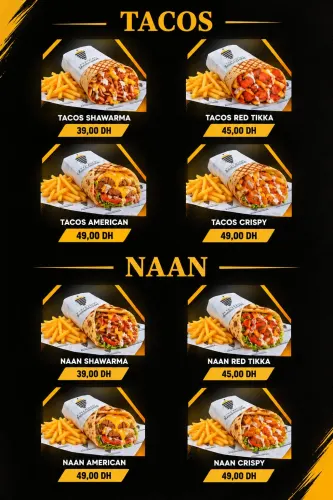 Menu de La Maison Du Shawarma à Agadir