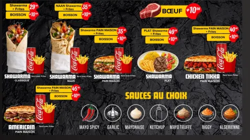 Menu de La Maison Du Shawarma à Agadir