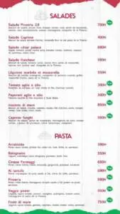 LA PINSERIA MENU RESTAURANT ITALIEN CASABLANCA 1