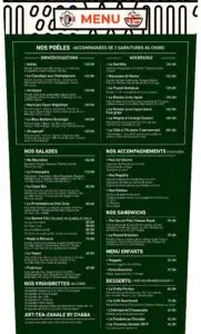 La Poele du Chef Casablanca Menu 1