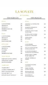 Menu La Sonate Marrakech June 2023 223420