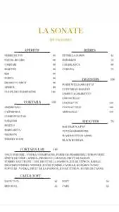 Menu La Sonate Marrakech June 2023 153420