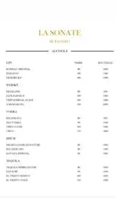 Menu La Sonate Marrakech June 2023 193420