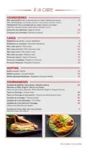 Menu La Table du Marché