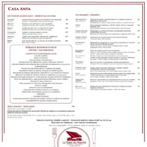 La Table du Marché Casablanca Menu Restaurant 2