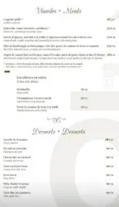 Menu La villa O saveur Tanger June 2023 083520-199100