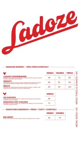 Menu de Ladoze