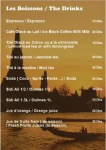 Les menus · 1