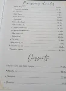 Menu Le comptoir Kenitra