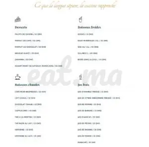 Menu Le Cuistot Traditionnel Casablanca August 2023 463813-240300