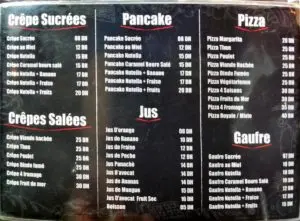 Les menus · 1
