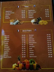 Menu Le Jardin Ben Youssef Marrakech August 2024 450508-314700