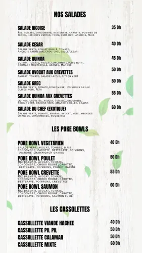 Menu de Le Jus Quotidien à Benguerir