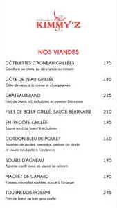 Menu LE KIMMY’Z Casablanca August 2023 313012-718900