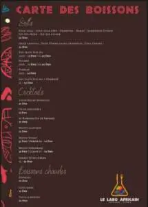 menu le labo africain restaurant marrakech 3
