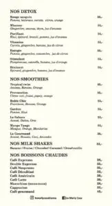 Le Marly Casablanca Menu 1