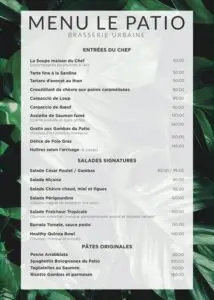 Les menus · 1