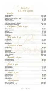 Menu Le Pershing Casablanca August 2023 241922-381500