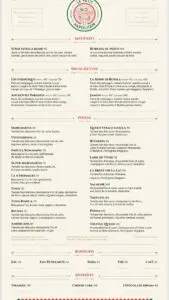 menu le petit napolitain restaurant italien a marrakech gueliz 2
